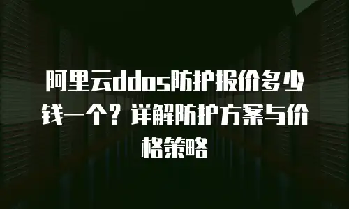 阿里云ddos防护报价多少钱一个？详解防护方案与价格策略