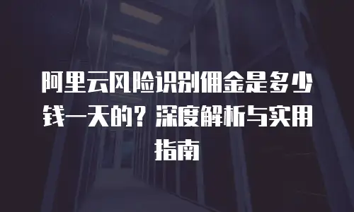 阿里云风险识别佣金是多少钱一天的？深度解析与实用指南