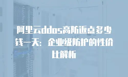 阿里云ddos高防返点多少钱一天：企业级防护的性价比解析