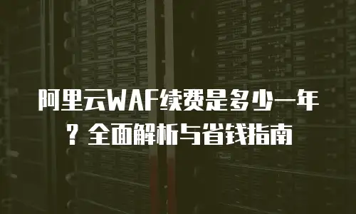 阿里云WAF续费是多少一年？全面解析与省钱指南