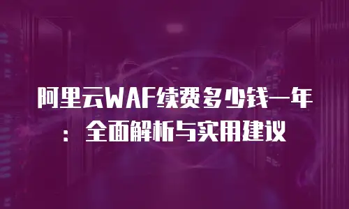 阿里云WAF续费多少钱一年：全面解析与实用建议