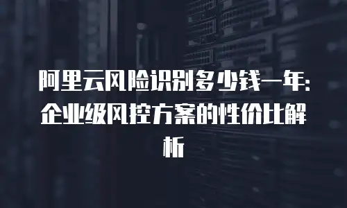 阿里云风险识别多少钱一年：企业级风控方案的性价比解析