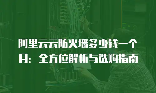 阿里云云防火墙多少钱一个月：全方位解析与选购指南