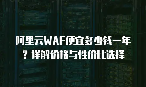 阿里云WAF便宜多少钱一年？详解价格与性价比选择