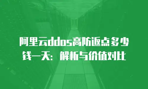 阿里云ddos高防返点多少钱一天：解析与价值对比