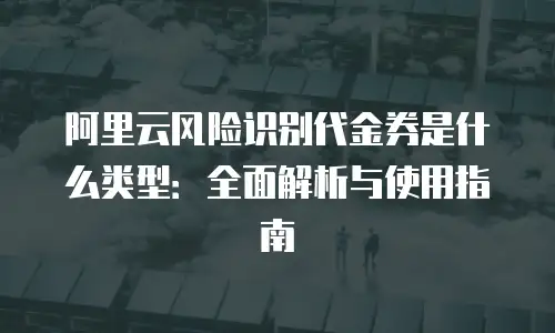 阿里云风险识别代金券是什么类型：全面解析与使用指南