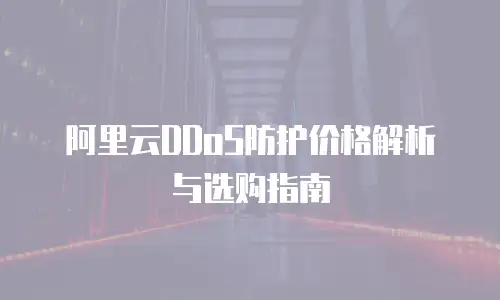 阿里云DDoS防护价格解析与选购指南
