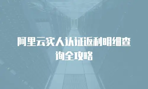 阿里云实人认证返利明细查询全攻略
