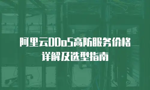 阿里云DDoS高防服务价格详解及选型指南