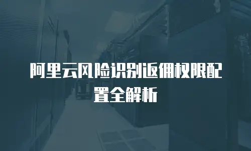 阿里云风险识别返佣权限配置全解析