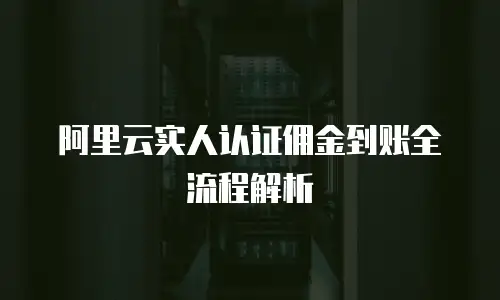阿里云实人认证佣金到账全流程解析
