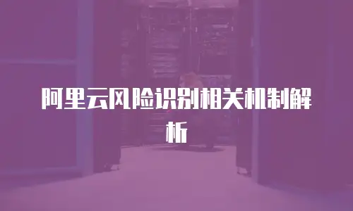阿里云风险识别相关机制解析