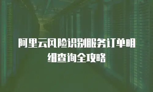 阿里云风险识别服务订单明细查询全攻略