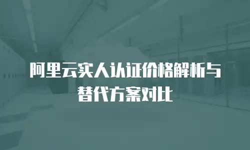 阿里云实人认证价格解析与替代方案对比