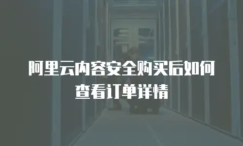 阿里云内容安全购买后如何查看订单详情