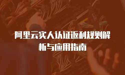 阿里云实人认证返利规则解析与应用指南