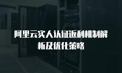 阿里云实人认证返利机制解析及优化策略