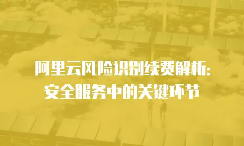 阿里云风险识别续费解析：安全服务中的关键环节