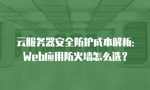 云服务器安全防护成本解析：Web应用防火墙怎么选？