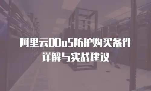 阿里云DDoS防护购买条件详解与实战建议