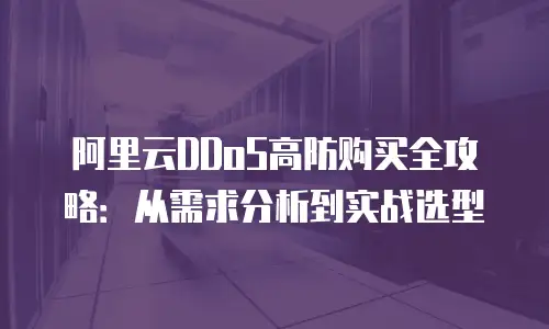 阿里云DDoS高防购买全攻略：从需求分析到实战选型