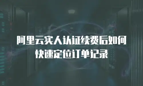 阿里云实人认证续费后如何快速定位订单记录