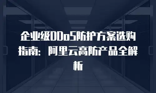 企业级DDoS防护方案选购指南：阿里云高防产品全解析