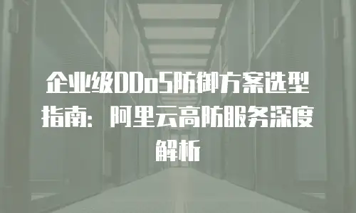 企业级DDoS防御方案选型指南：阿里云高防服务深度解析