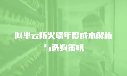 阿里云防火墙年度成本解析与选购策略