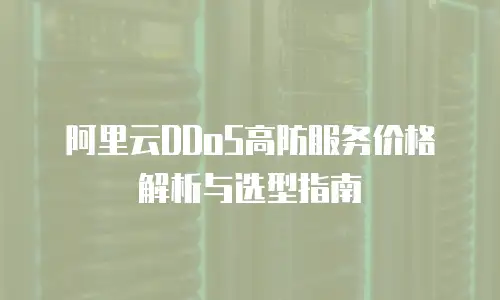 阿里云DDoS高防服务价格解析与选型指南