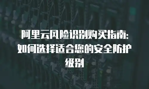 阿里云风险识别购买指南：如何选择适合您的安全防护级别