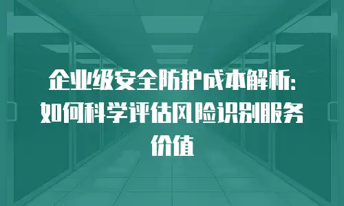 企业级安全防护成本解析：如何科学评估风险识别服务价值