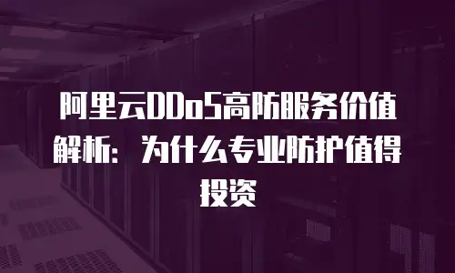 阿里云DDoS高防服务价值解析：为什么专业防护值得投资