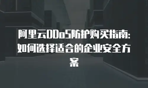 阿里云DDoS防护购买指南：如何选择适合的企业安全方案