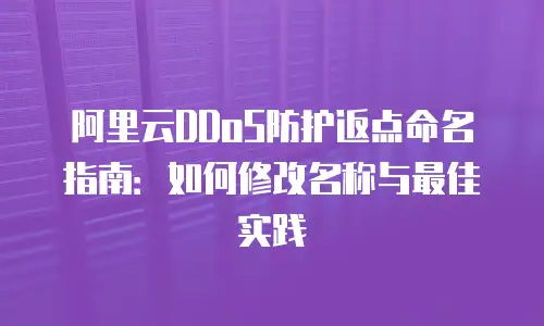 阿里云DDoS防护返点命名指南：如何修改名称与最佳实践