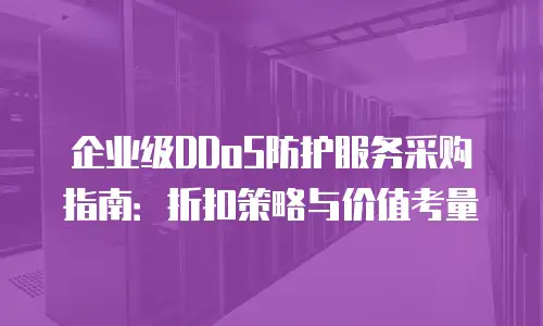 企业级DDoS防护服务采购指南：折扣策略与价值考量