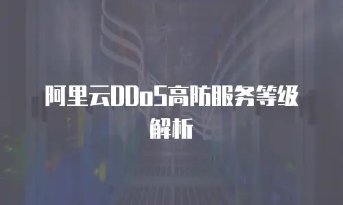 阿里云DDoS高防服务等级解析