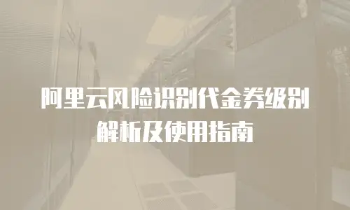 阿里云风险识别代金券级别解析及使用指南
