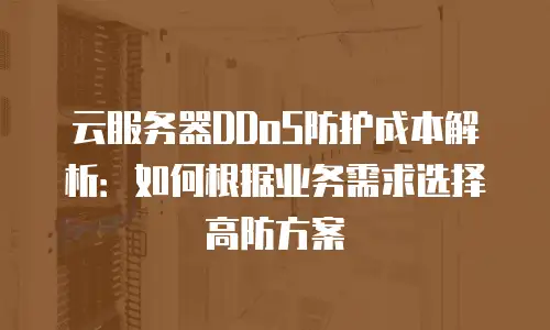 云服务器DDoS防护成本解析：如何根据业务需求选择高防方案