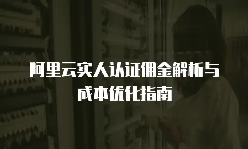 阿里云实人认证佣金解析与成本优化指南