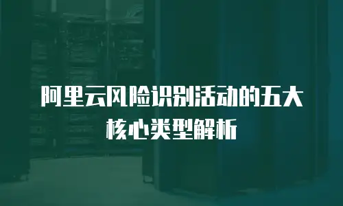 阿里云风险识别活动的五大核心类型解析