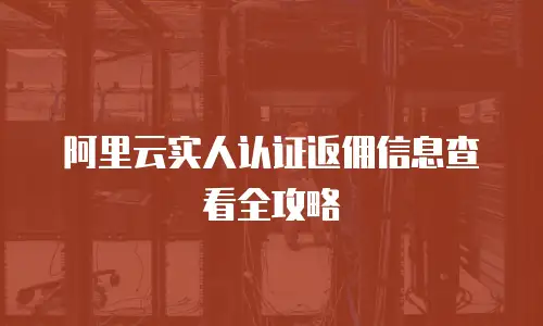 阿里云实人认证返佣信息查看全攻略