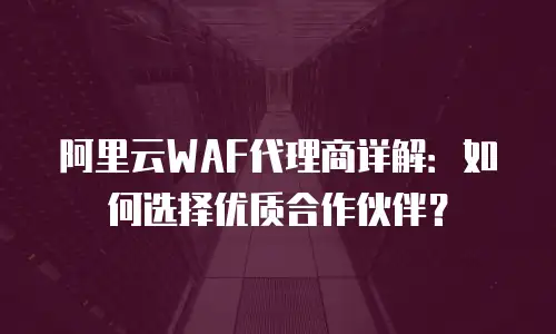 阿里云WAF代理商详解：如何选择优质合作伙伴？