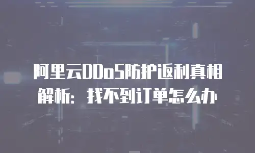 阿里云DDoS防护返利真相解析：找不到订单怎么办