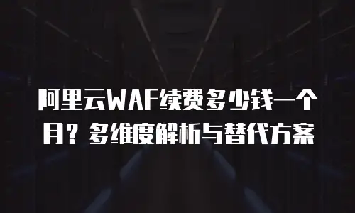 阿里云WAF续费多少钱一个月？多维度解析与替代方案