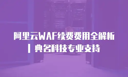 阿里云WAF续费费用全解析 | 典名科技专业支持
