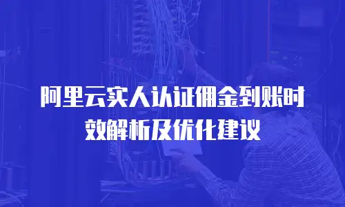 阿里云实人认证佣金到账时效解析及优化建议