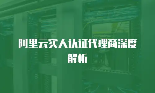 阿里云实人认证代理商深度解析