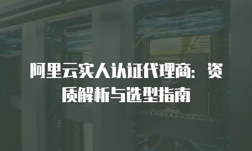 阿里云实人认证代理商：资质解析与选型指南