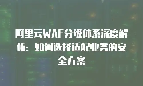 阿里云WAF分级体系深度解析：如何选择适配业务的安全方案